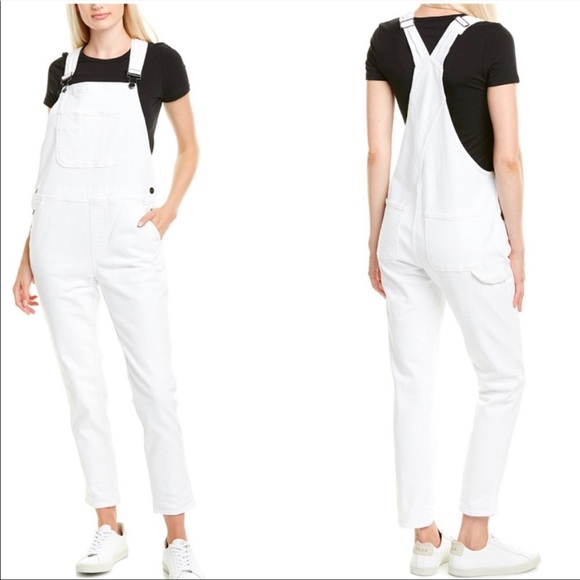 Frame Denim Le Garcon Denim Overalls Jumpsuit, Blanc White Size Small - Picture 2 of 6